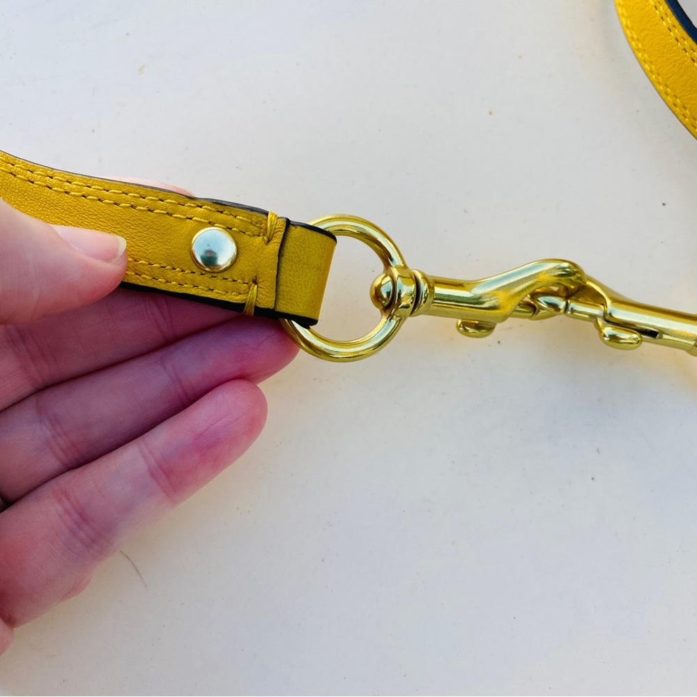 COACH mustard yellow leather purse bag strap replacement - Picture 4 of 4